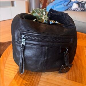 L.A.M.B. Black Leather Hobo Bag